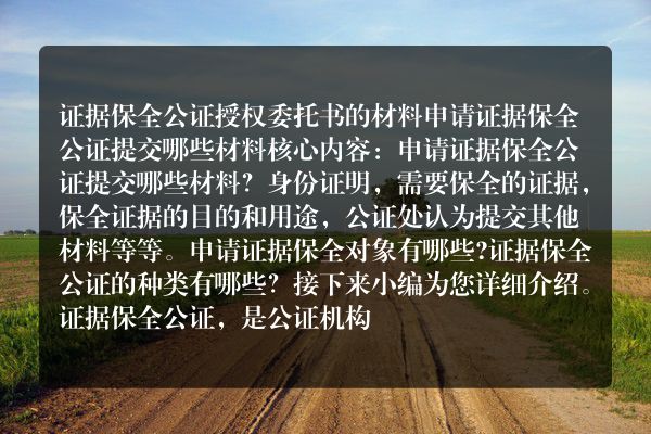 证据保全公证授权委托书