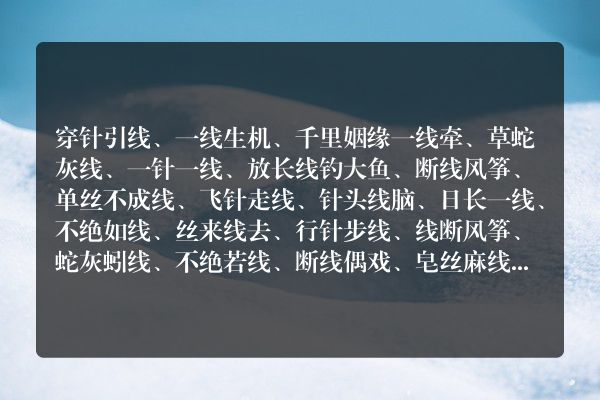 什么线字的成语