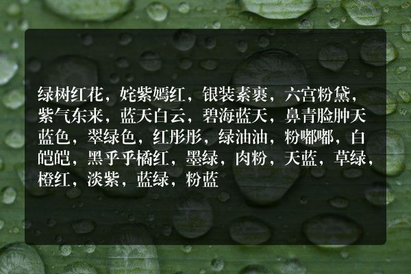 含有颜色词的成语有哪些